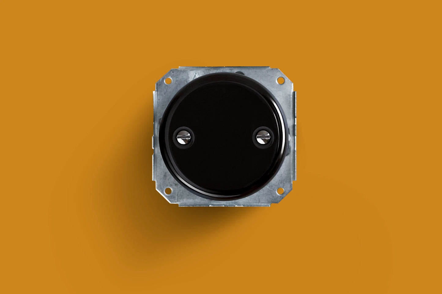 Blende 01 schwarz rund retro Porzellan stiik ohne Rahmen