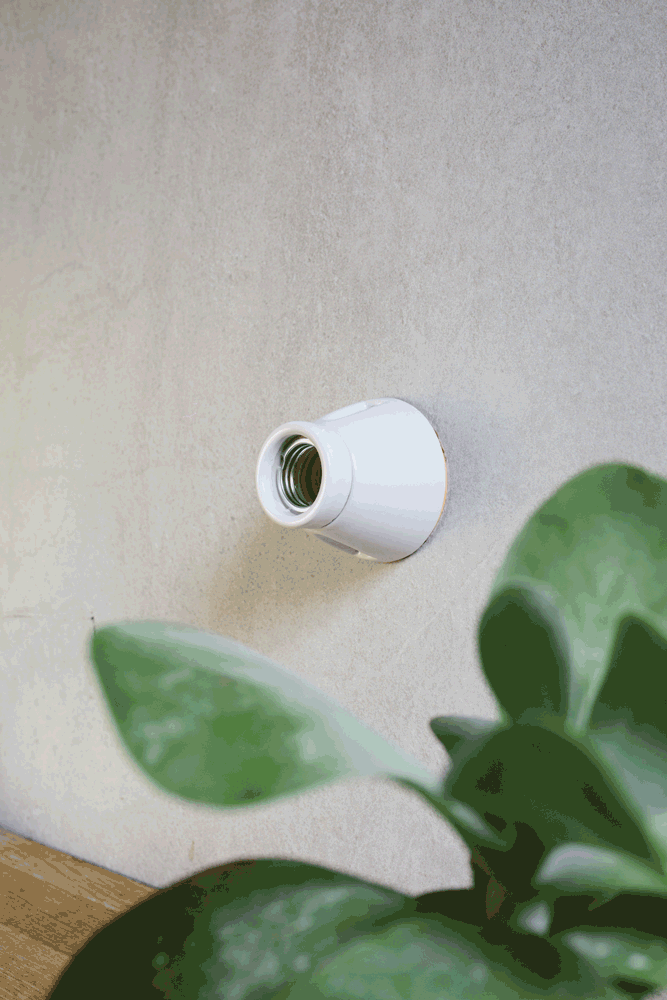 Lampenfassung 01 Wandlampe Retro Porzellan weiss