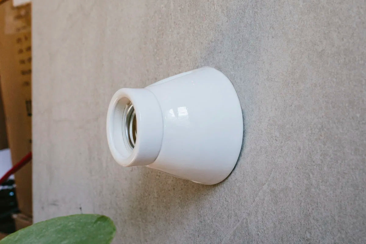 Lampenfassung 01 Wandlampe Retro Porzellan weiss