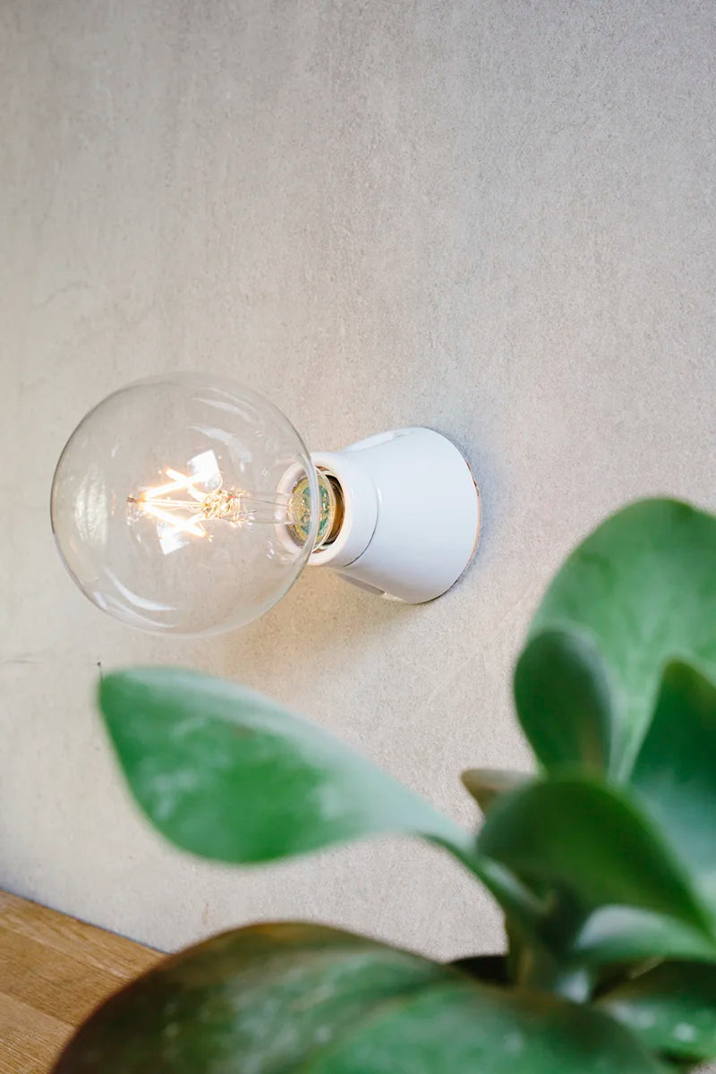 Lampenfassung 01 Wandlampe Retro Porzellan weiss