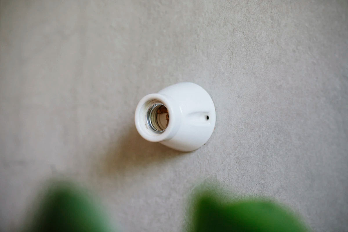 Lampenfassung 01 Wandlampe Retro Porzellan weiss