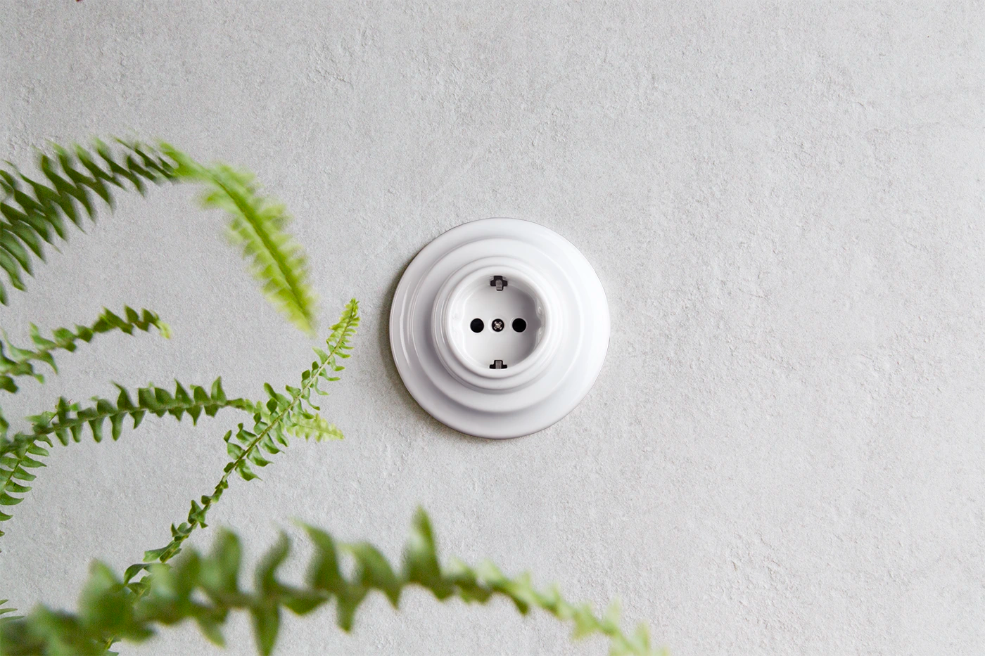 Steckdose 01 Porzellan Rund Weiss stiik