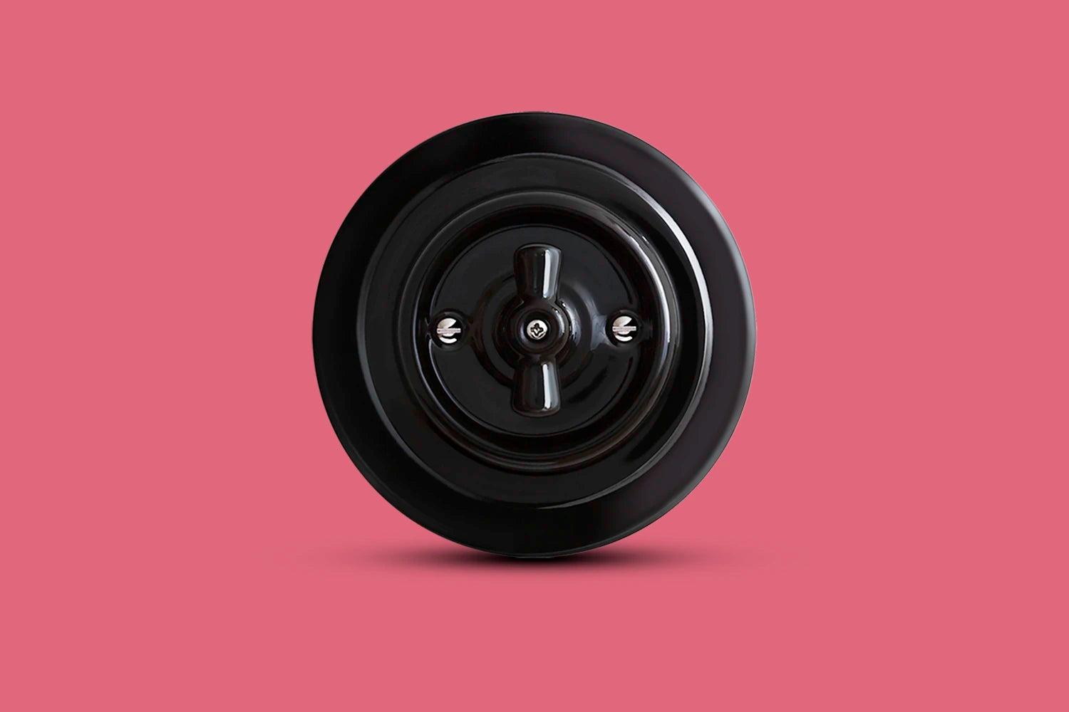 Drehschalter 01 Porzellan Rund Schwarz stiik