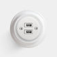 USB-A/ USB-C Dose aus Porzellan in Weiss